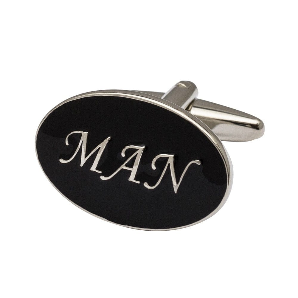 Cufflink Man Cufflinks Oval Black Best Man Cufflinks