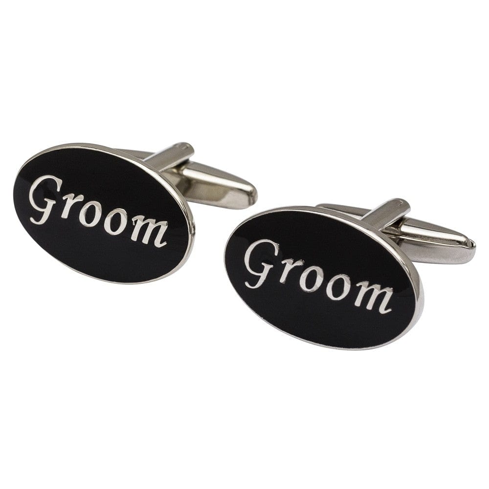 Cufflink Man Cufflinks Oval Black Groom Cufflinks