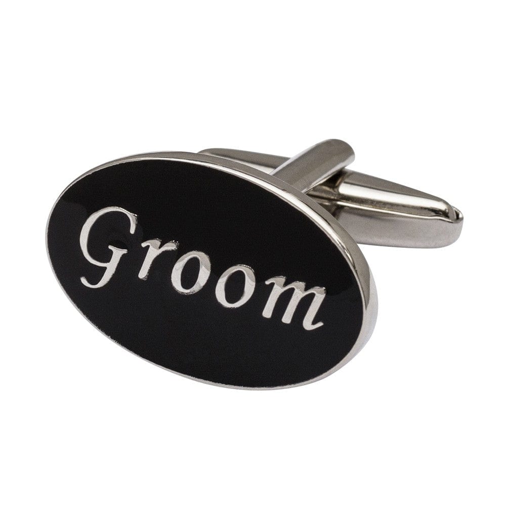 Cufflink Man Cufflinks Oval Black Groom Cufflinks