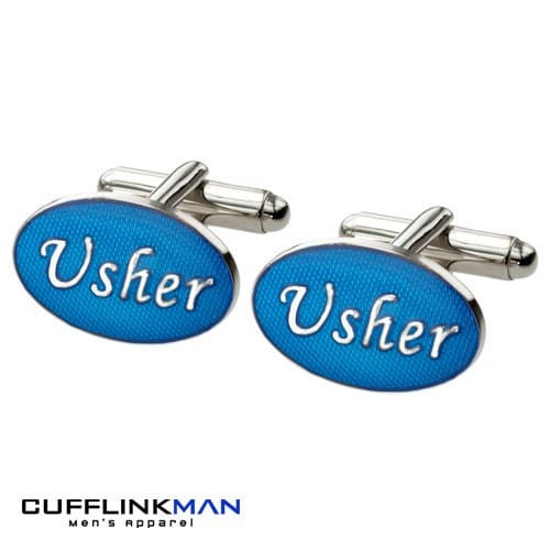 Cufflink Man Cufflinks Oval Blue - Usher Cufflinks