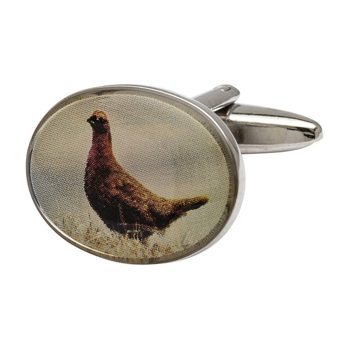 Cufflink Man Cufflinks Oval Enamel Grouse Cufflinks