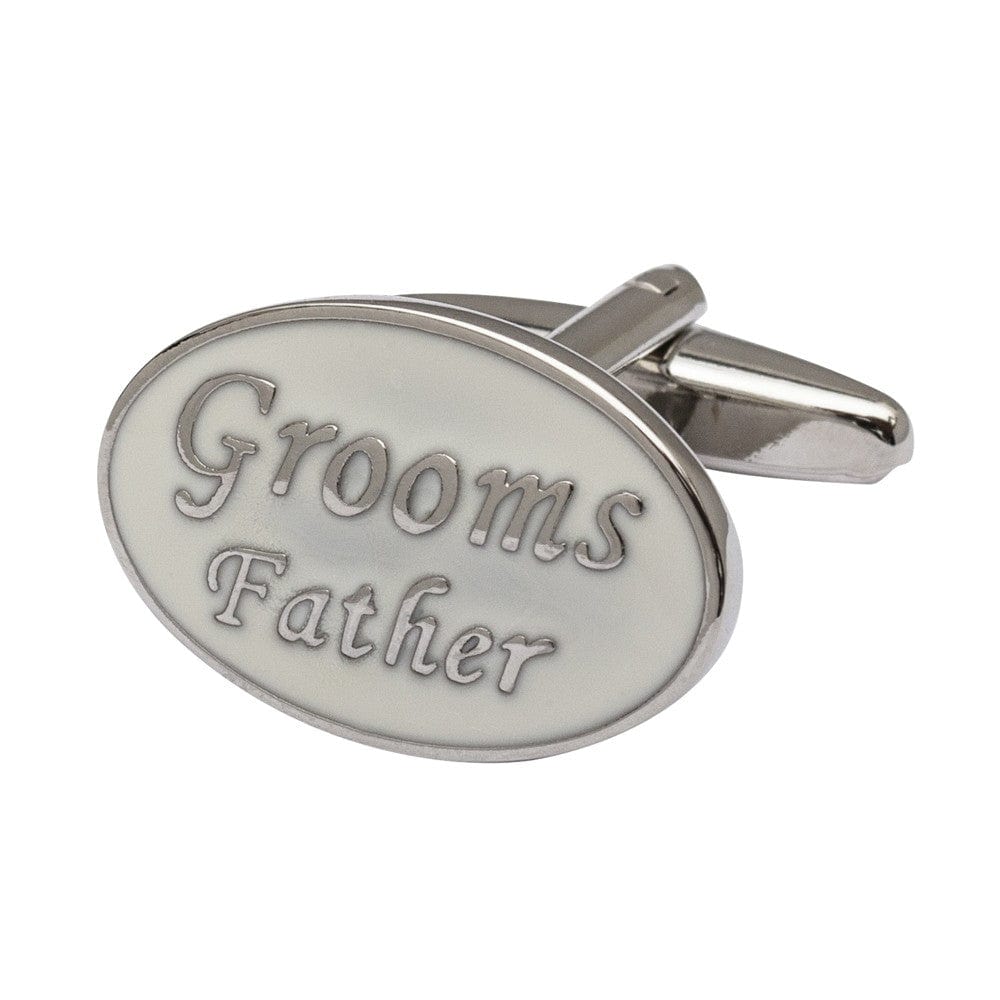 Cufflink Man Cufflinks Oval White - Grooms Father Cufflinks