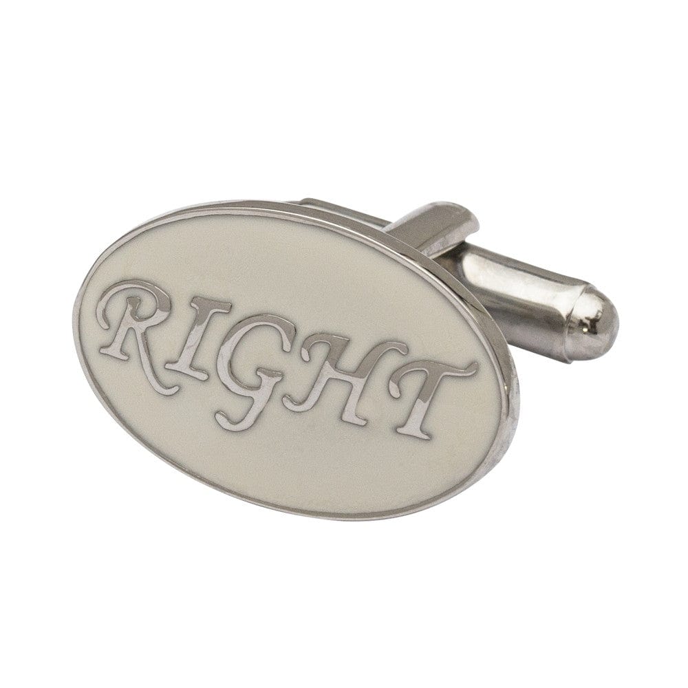 Cufflink Man Cufflinks Oval White - Mr Right Cufflinks