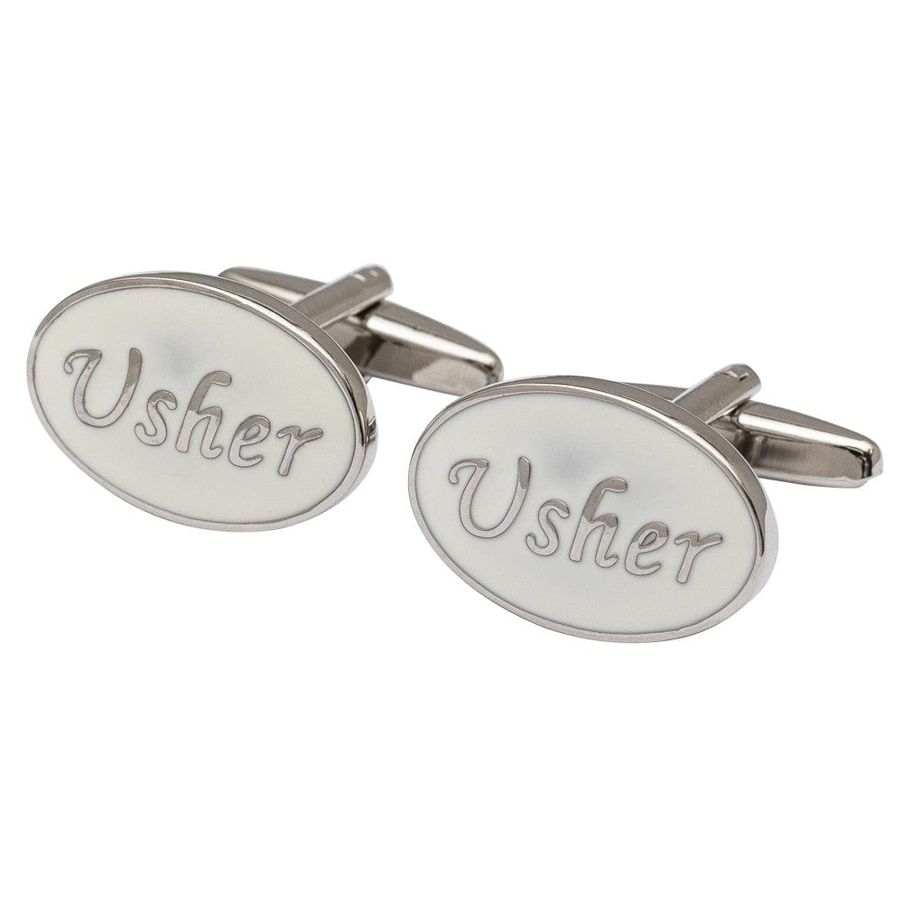 Cufflink Man Cufflinks Oval White - Usher Cufflinks