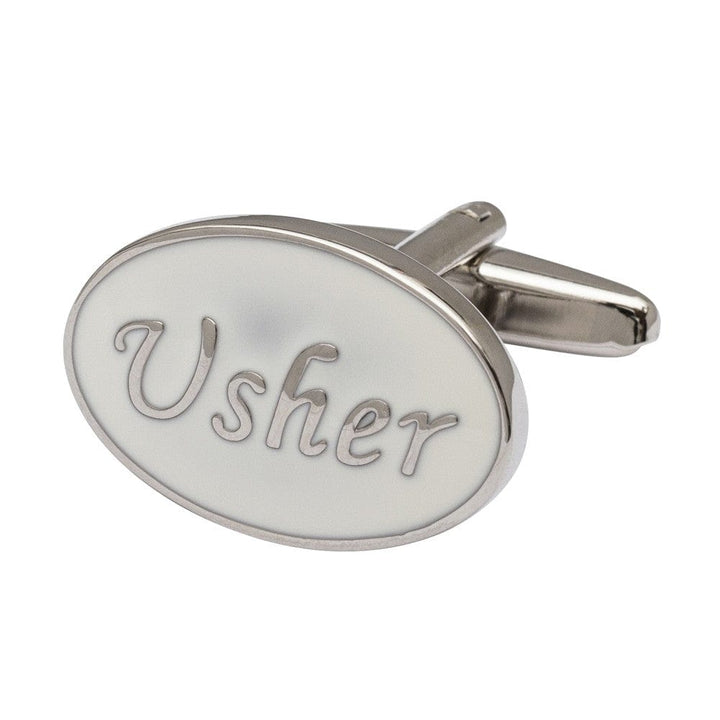 Cufflink Man Cufflinks Oval White - Usher Cufflinks