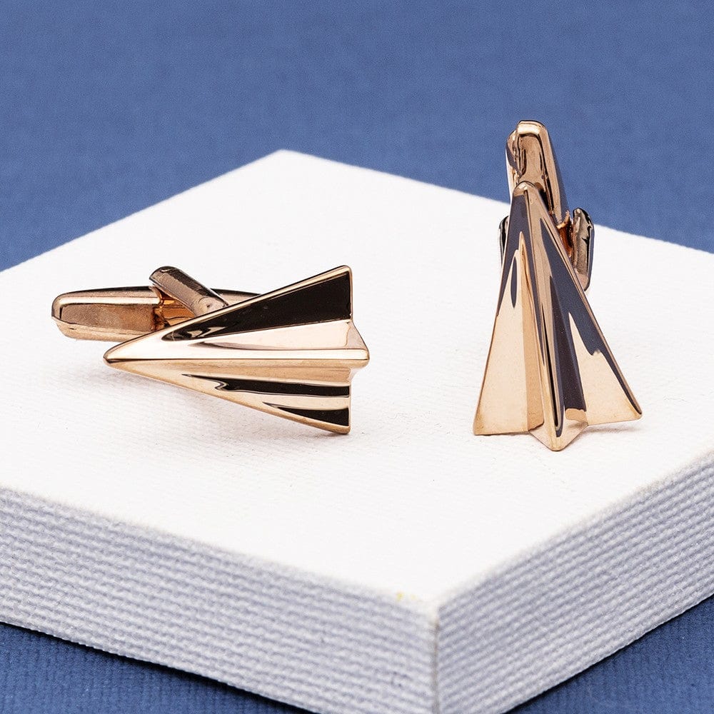 Cufflink Man Cufflinks Paper Plane Cufflinks Rose Gold