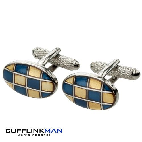 Cufflink Man Cufflinks Pave Orange/Blue Cufflinks