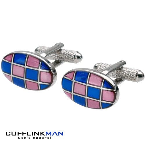 Cufflink Man Cufflinks Pave Pink/Blue Cufflinks