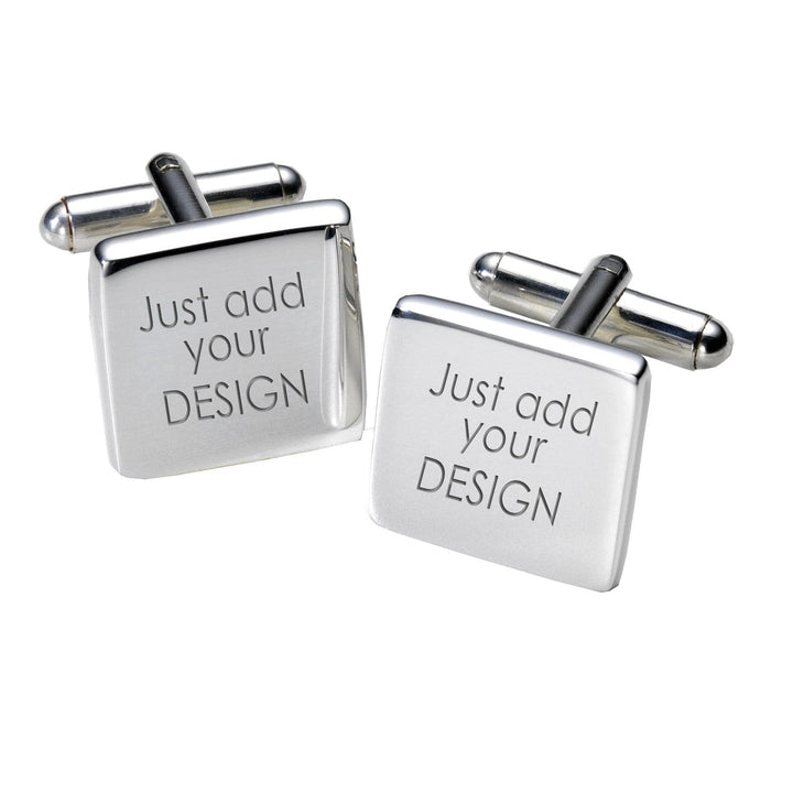 Cufflink Man Cufflinks - Personalised Any Design Engraved Cufflinks - Personalised Square Cufflinks