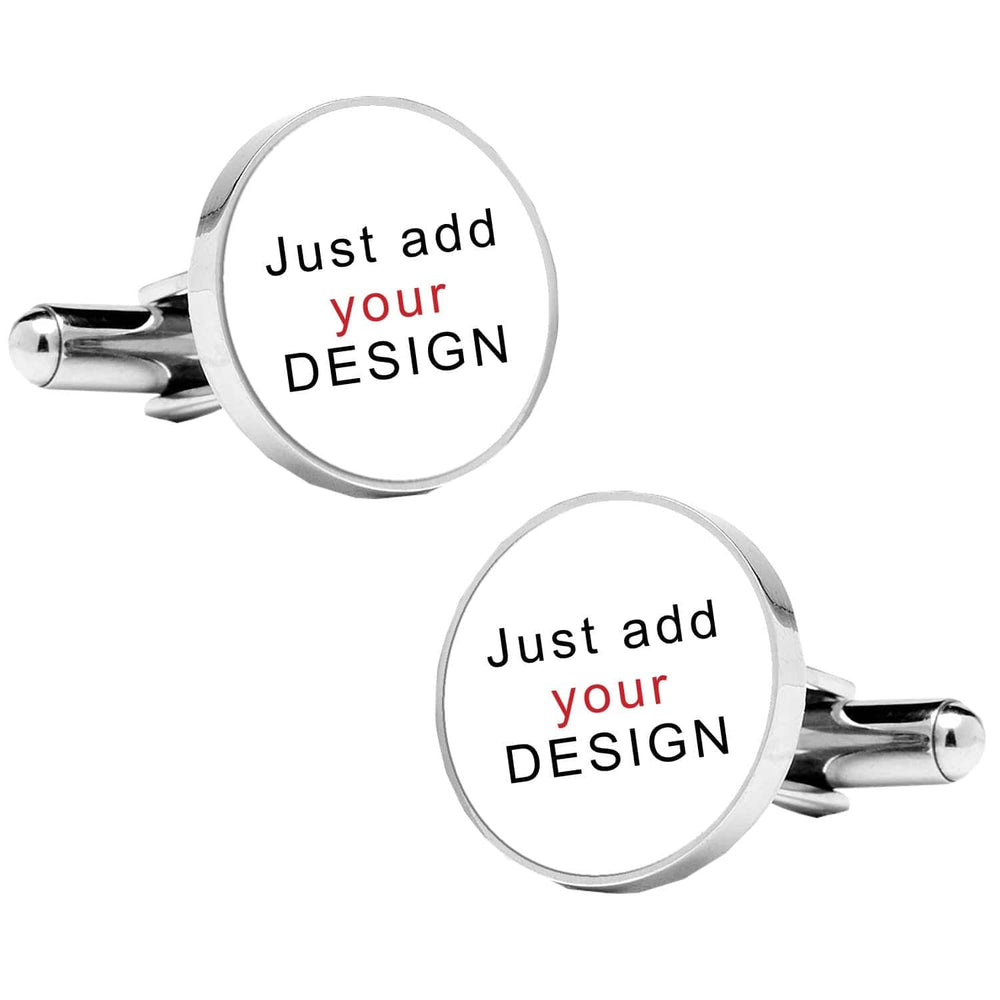 Cufflink Man Cufflinks - Personalised Any Design Logo Cufflinks - Personalised Image On Round Cufflinks