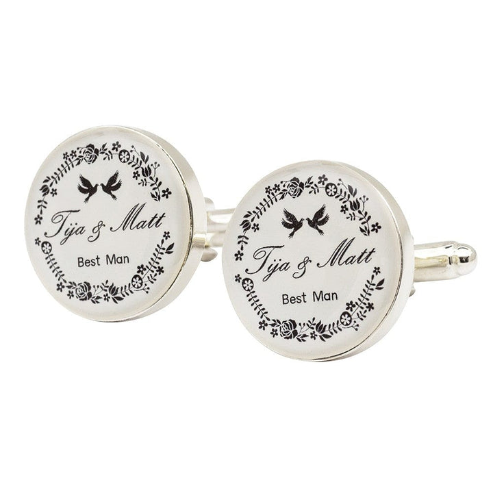 Cufflink Man Cufflinks - Personalised Any Design Personalised Round Wedding Cufflinks