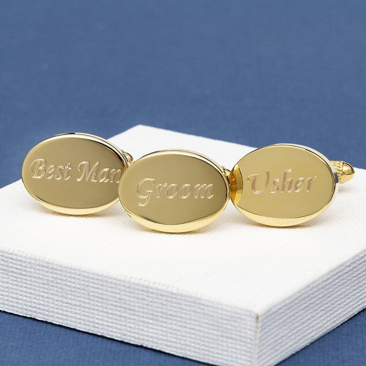 Cufflink Man Cufflinks - Personalised Any Message Gold Engraved Cufflinks