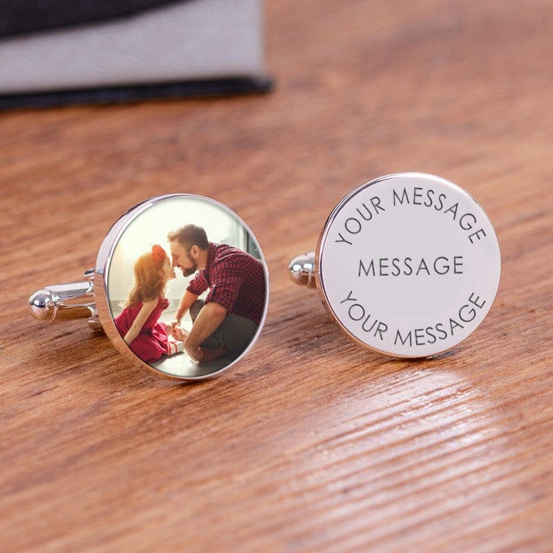 Cufflink Man Cufflinks - Personalised Any Message Photo & Engraved Message Cufflinks