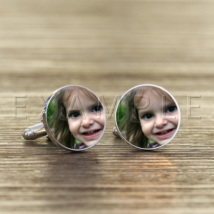 Cufflink Man Cufflinks - Personalised Any Photo Personalised Cufflinks (Round)