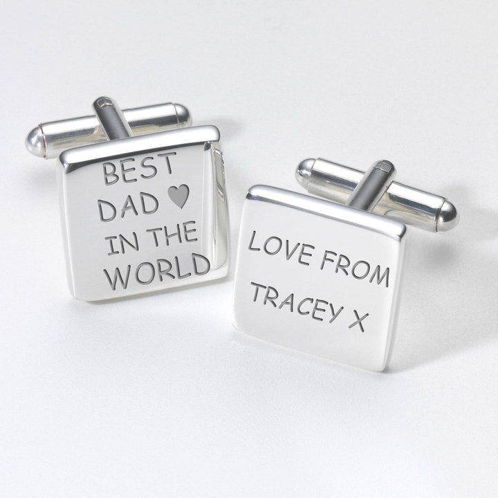 Cufflink Man Cufflinks - Personalised Best Dad in the World + Personalised Message Cufflinks