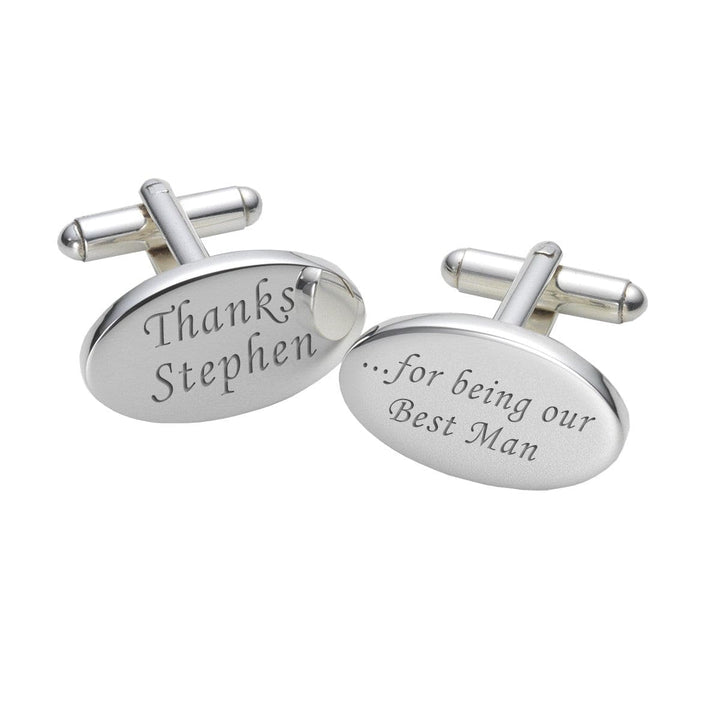 Cufflink Man Cufflinks - Personalised Best Man 'Thank You' - Personalise Engraved Cufflinks