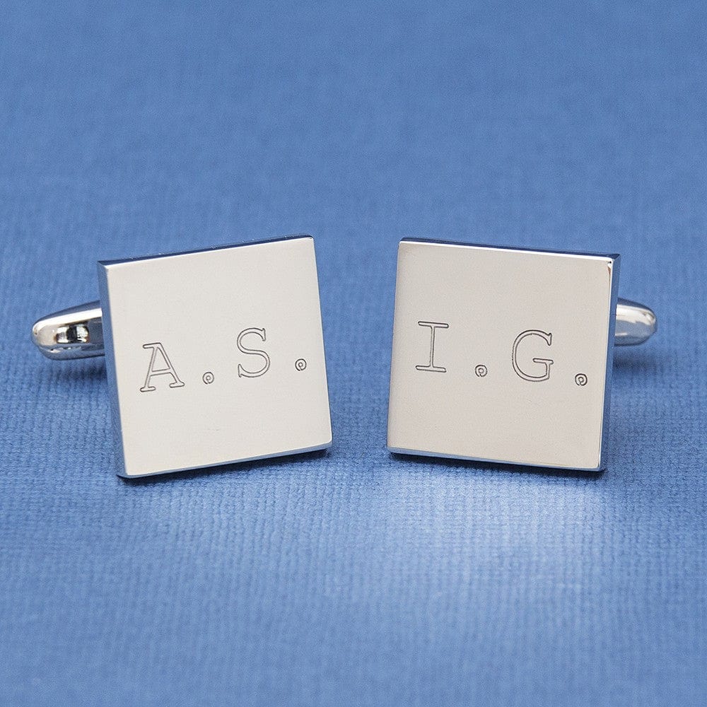 Cufflink Man Cufflinks - Personalised Contemporary Engraved Initial Cufflinks