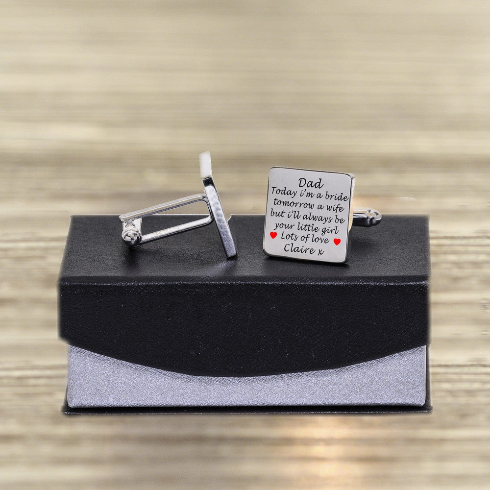 Cufflink Man Cufflinks - Personalised Dad Today I'm A Bride - Personalised Father of the Bride Cufflinks