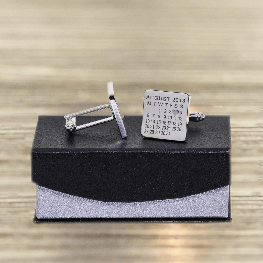 Cufflink Man Cufflinks - Personalised Date and Message Engraved Cufflinks