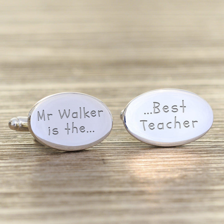 Cufflink Man Cufflinks - Personalised Engraved Best Teacher Cufflinks