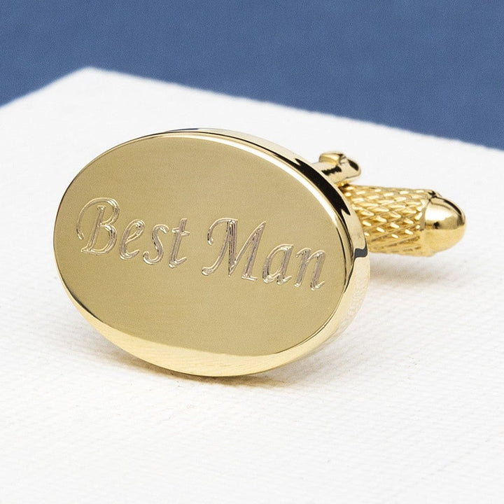 Cufflink Man Cufflinks - Personalised Engraved Gold Plated Best Man Cufflinks