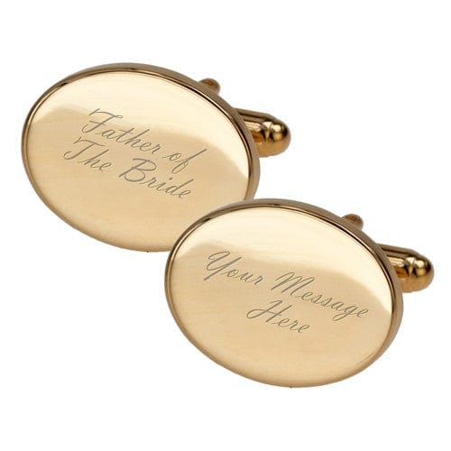 Cufflink Man Cufflinks - Personalised Engraved Gold Plated Father of The Bride Cufflinks