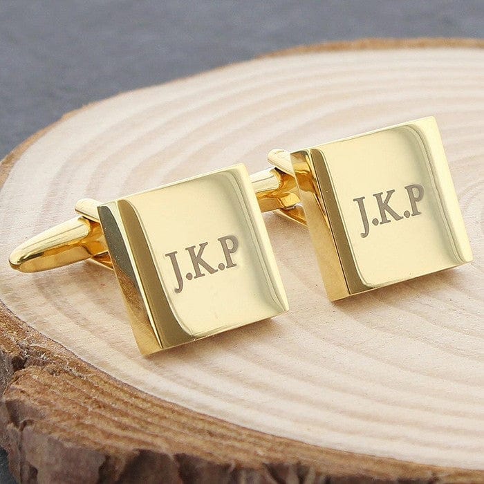 Cufflink Man Cufflinks - Personalised Engraved Gold Plated Initial Cufflinks