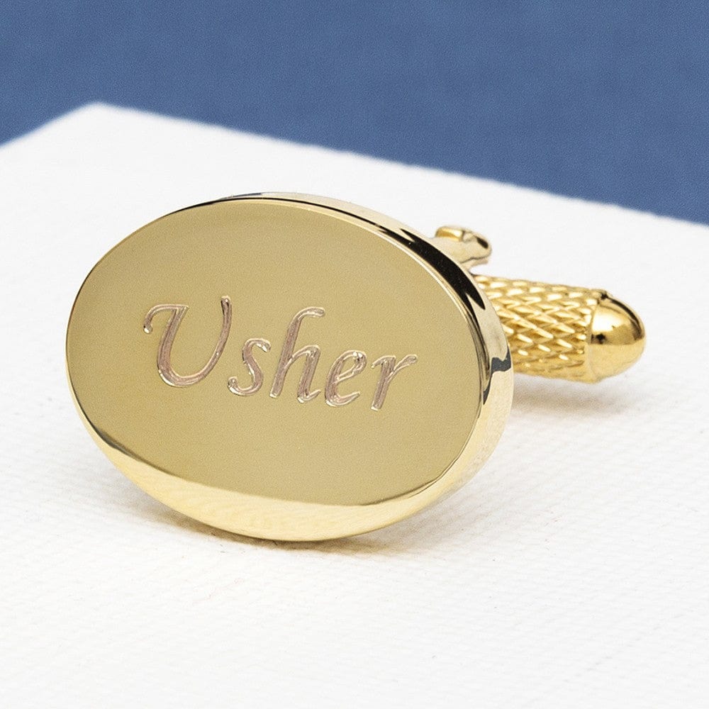 Cufflink Man Cufflinks - Personalised Engraved Gold Plated Wedding Cufflinks