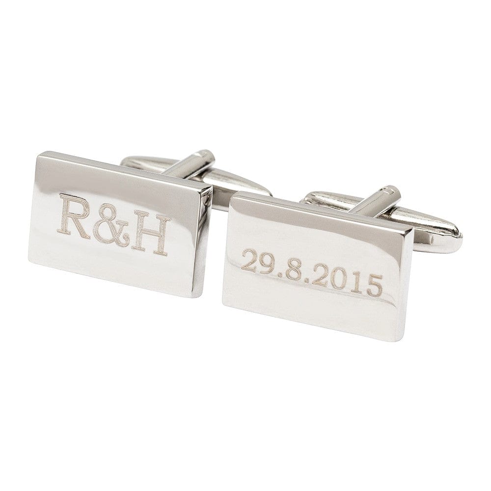 Cufflink Man Cufflinks - Personalised Engraved Initials & Date Cufflinks - Personalised Wedding Cufflinks