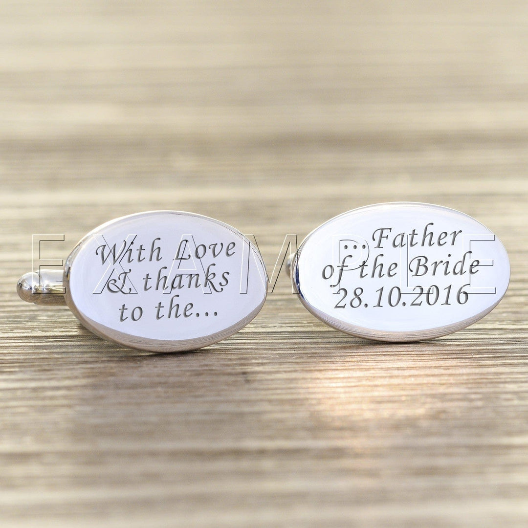 Cufflink Man Cufflinks - Personalised Engraved Oval Cufflinks In Any Design