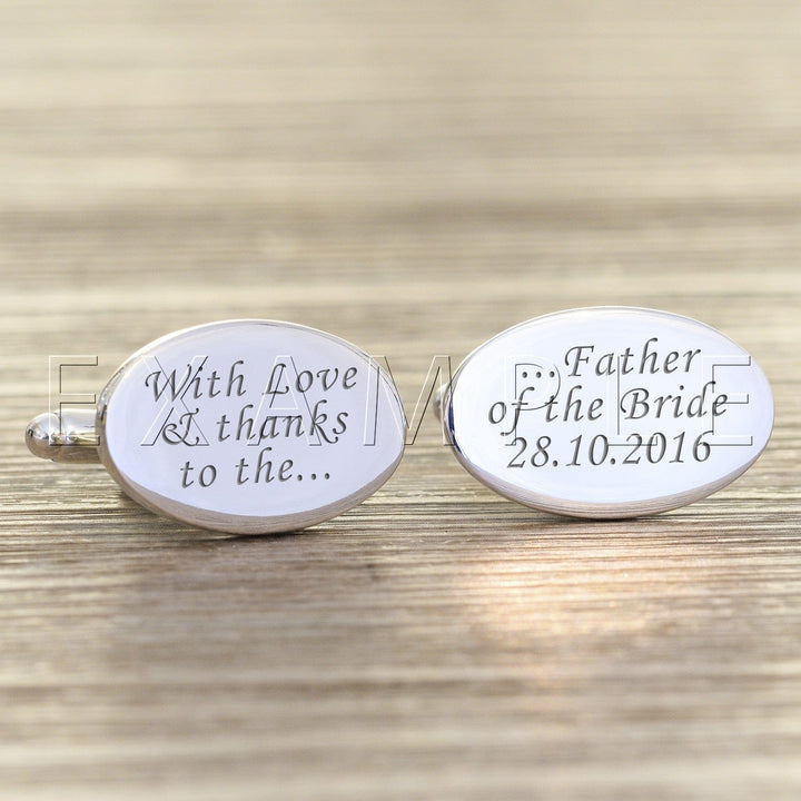 Cufflink Man Cufflinks - Personalised Engraved Oval Cufflinks In Any Design