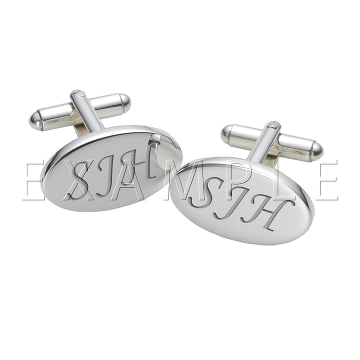 Cufflink Man Cufflinks - Personalised Engraved Oval Cufflinks In Any Design