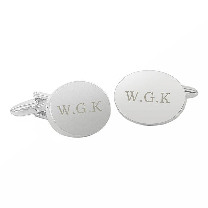 Cufflink Man Cufflinks - Personalised Engraved Oval Shaped Initials Cufflinks