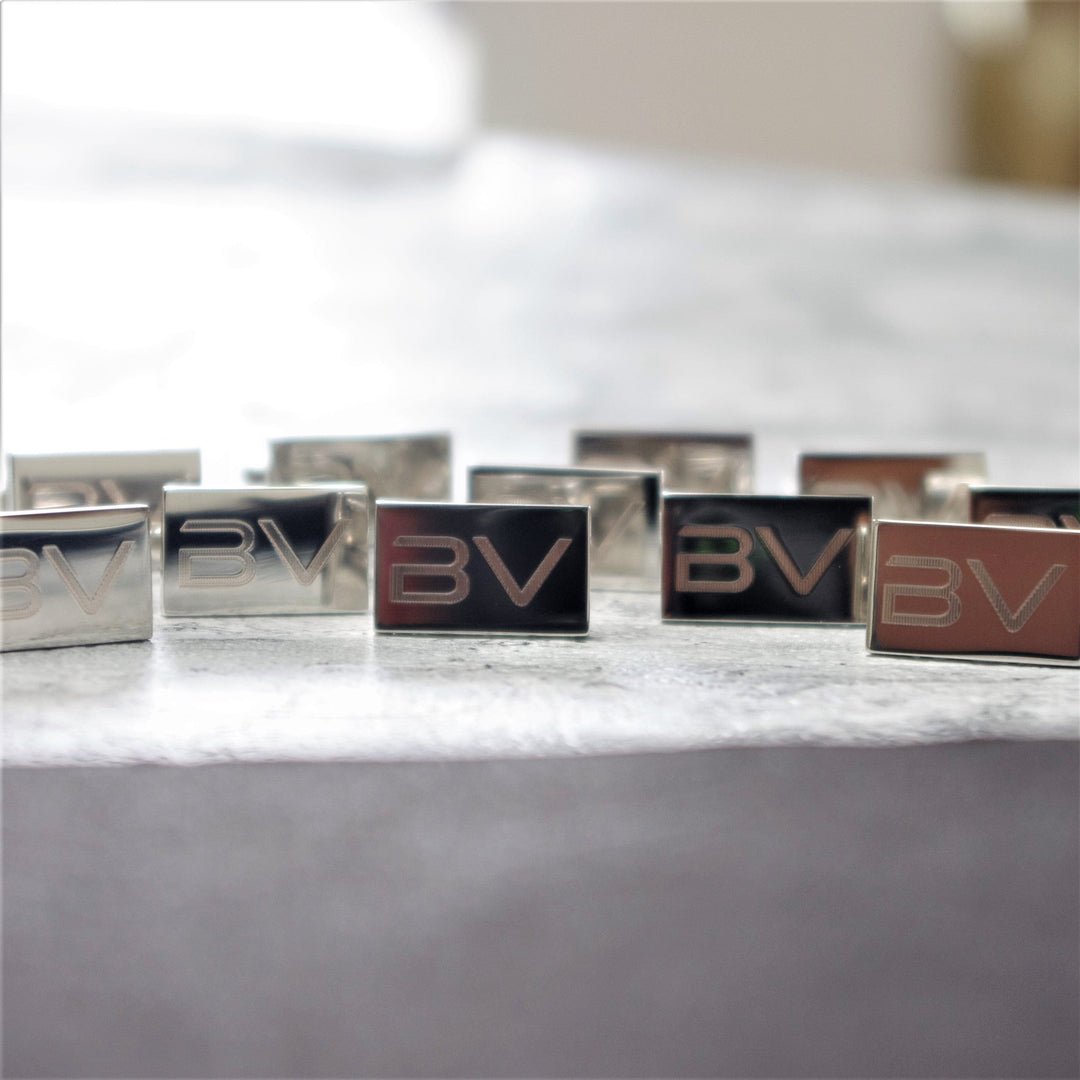 Cufflink Man Cufflinks - Personalised Engraved Rectangular Cufflinks - Any Design