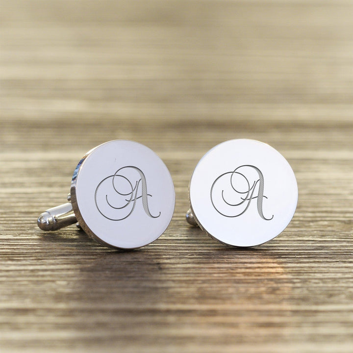 Cufflink Man Cufflinks - Personalised Engraved Script Initial Cufflinks