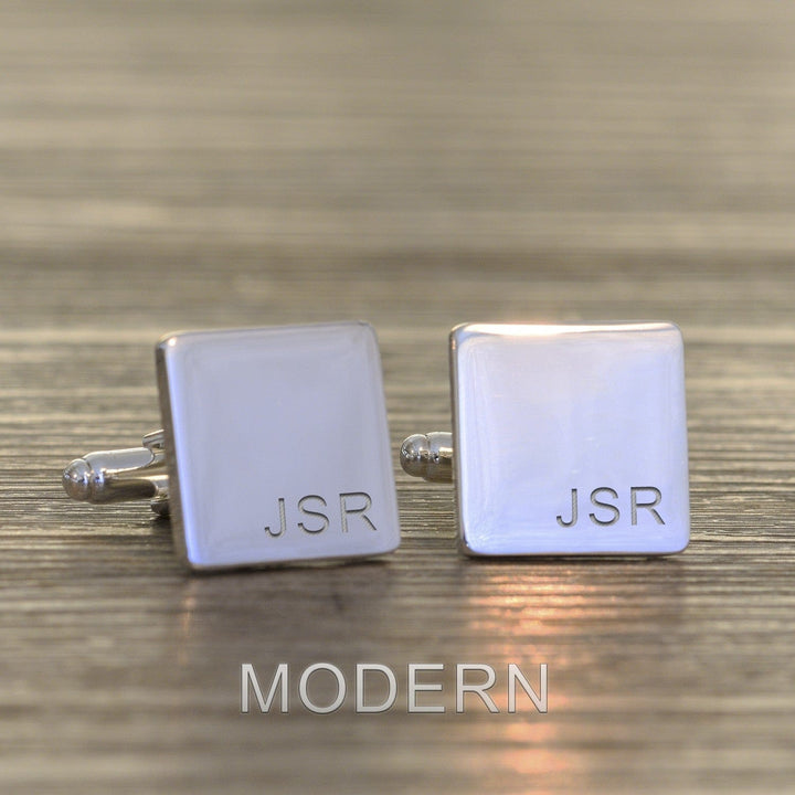 Cufflink Man Cufflinks - Personalised Engraved Square Initial Cufflinks