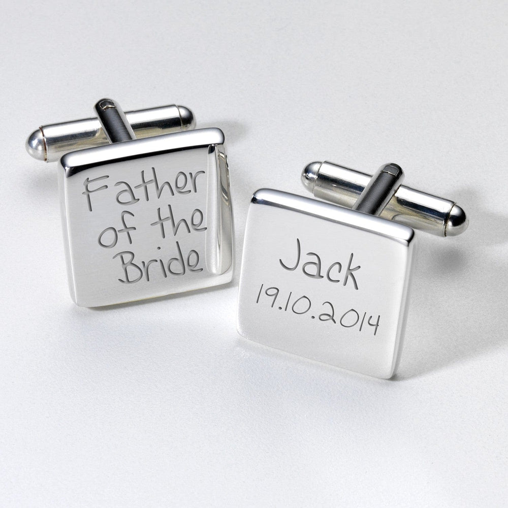 Cufflink Man Cufflinks - Personalised Father of the Bride Engraved Wedding Cufflinks