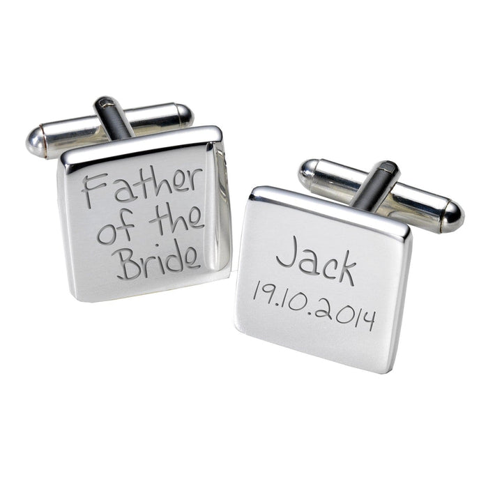 Cufflink Man Cufflinks - Personalised Father of the Bride Engraved Wedding Cufflinks