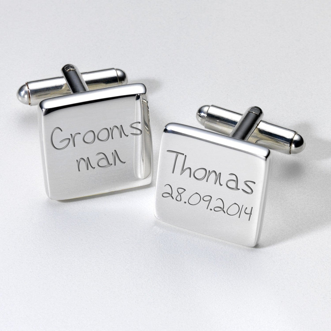 Cufflink Man Cufflinks - Personalised Groomsman Engraved Personalised Wedding Cufflinks