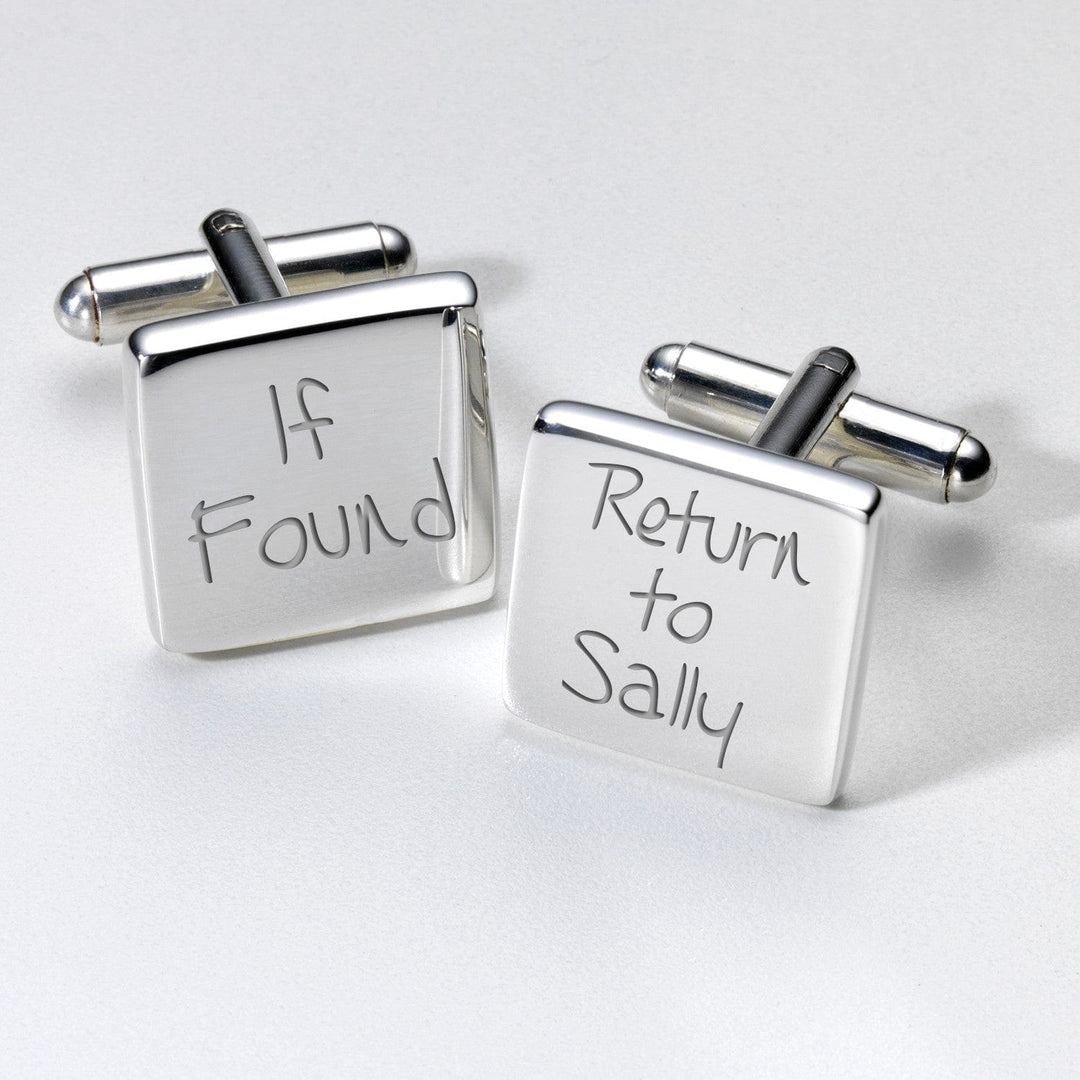 Cufflink Man Cufflinks - Personalised If Found, Return to.... Personalised Name Cufflinks