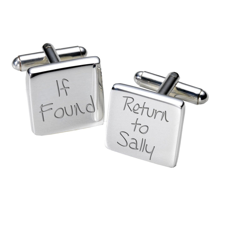 Cufflink Man Cufflinks - Personalised If Found, Return to.... Personalised Name Cufflinks