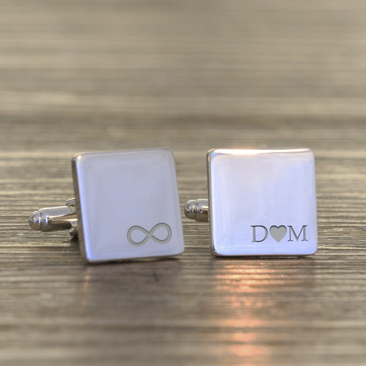 Cufflink Man Cufflinks - Personalised Infinity & Initials Engraved Cufflinks