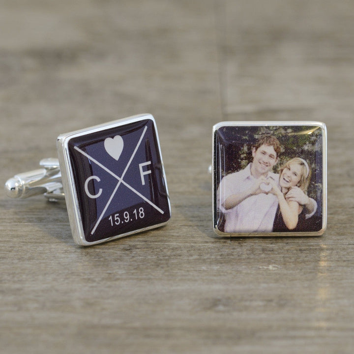 Cufflink Man Cufflinks - Personalised Initials, Date and Photo Cufflinks- Personalised Cufflinks