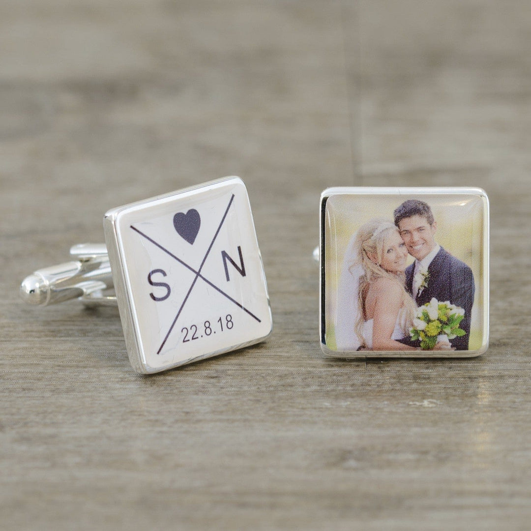 Cufflink Man Cufflinks - Personalised Initials, Date and Photo Cufflinks- Personalised Cufflinks