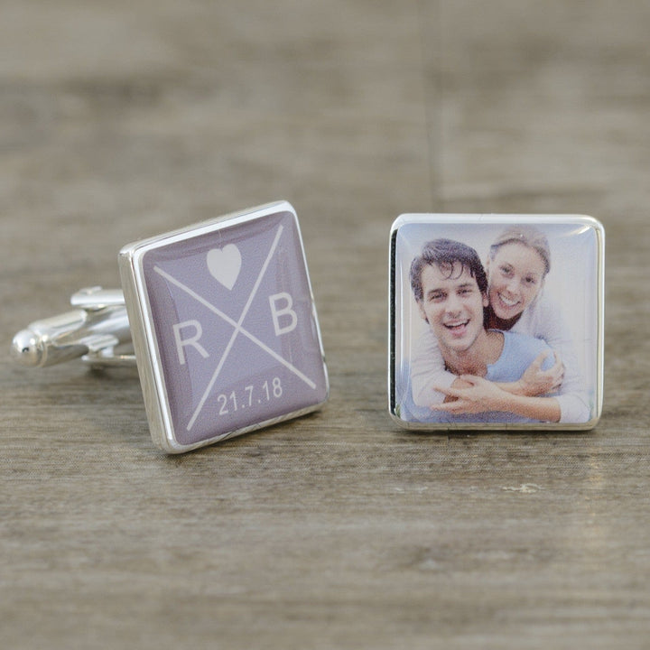 Cufflink Man Cufflinks - Personalised Initials, Date and Photo Cufflinks- Personalised Cufflinks