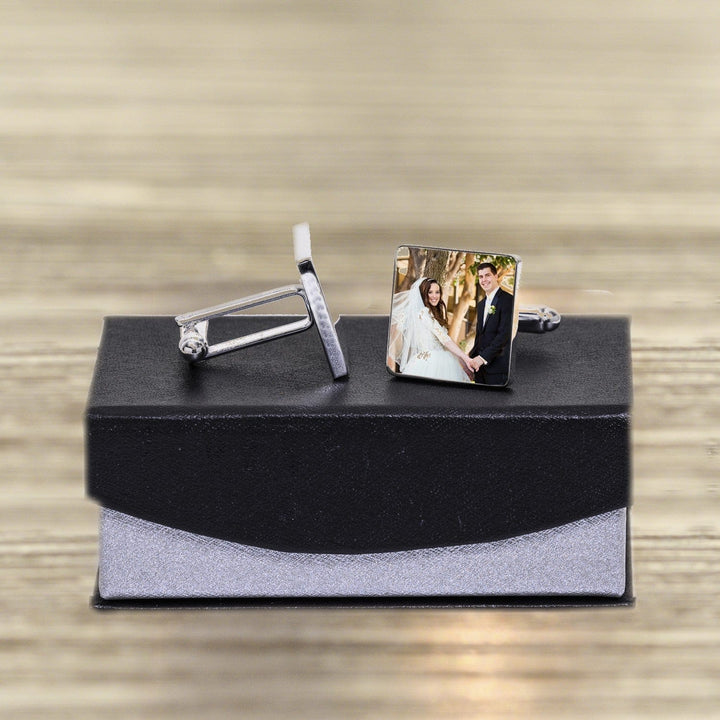 Cufflink Man Cufflinks - Personalised Mr and Mrs  - Personalised Wedding Photo Cufflinks