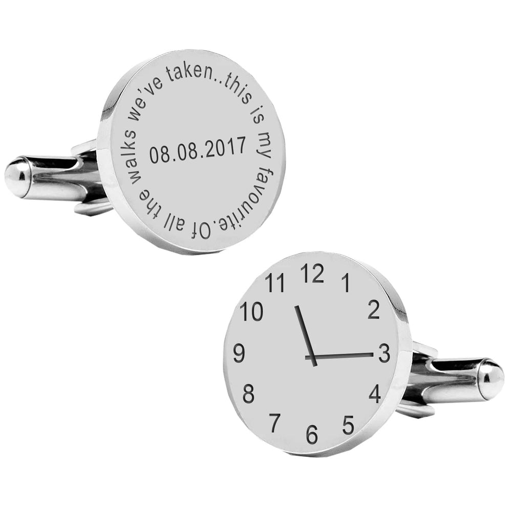 Cufflink Man Cufflinks - Personalised Of All The Walks - Date & Time Personalised Wedding Cufflinks