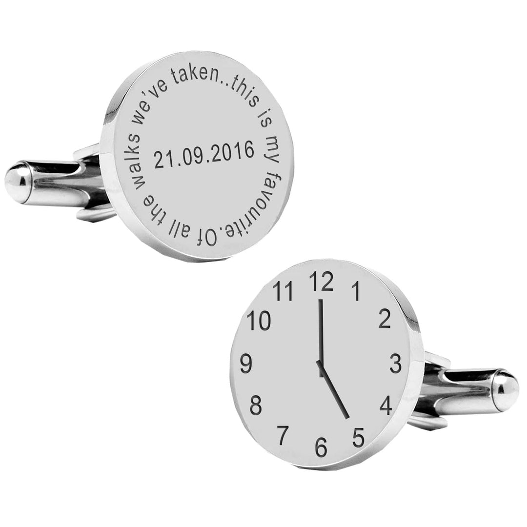 Cufflink Man Cufflinks - Personalised Of All The Walks - Date & Time Personalised Wedding Cufflinks