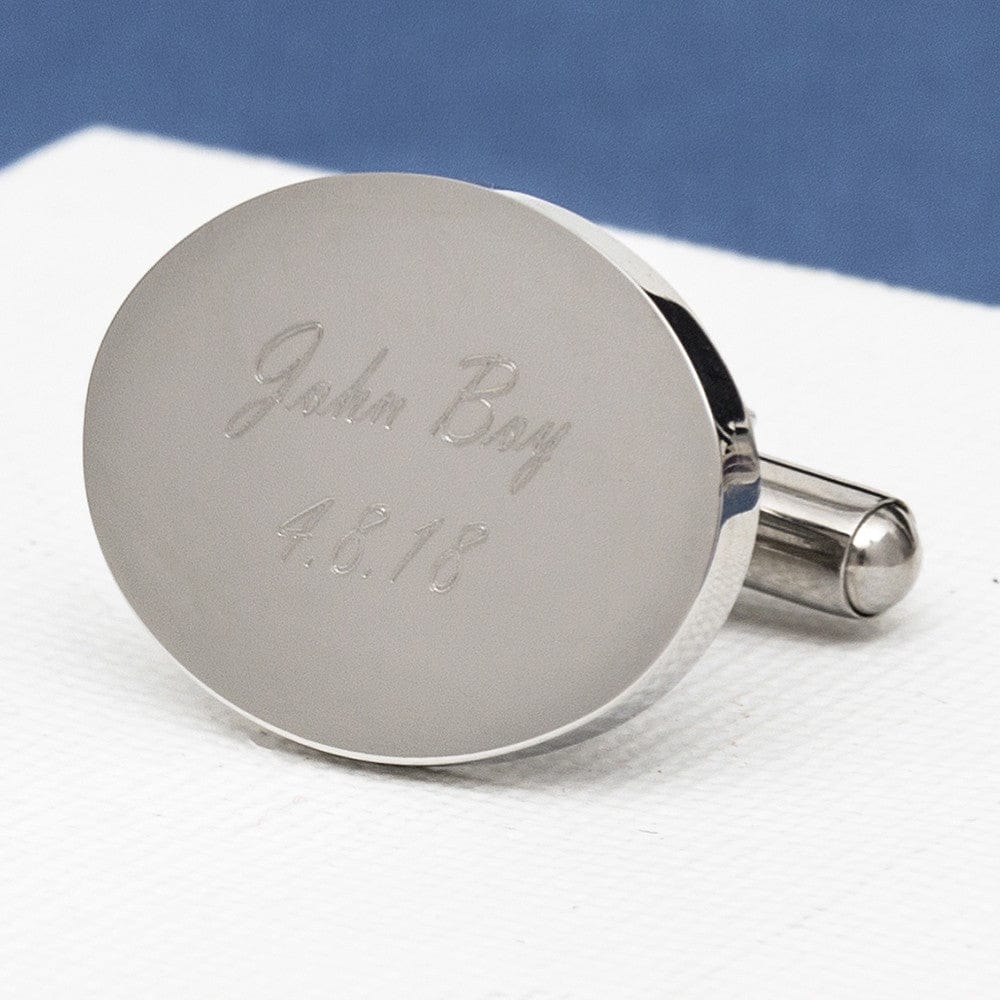 Cufflink Man Cufflinks - Personalised Oval Cufflinks Engraved With Any Message