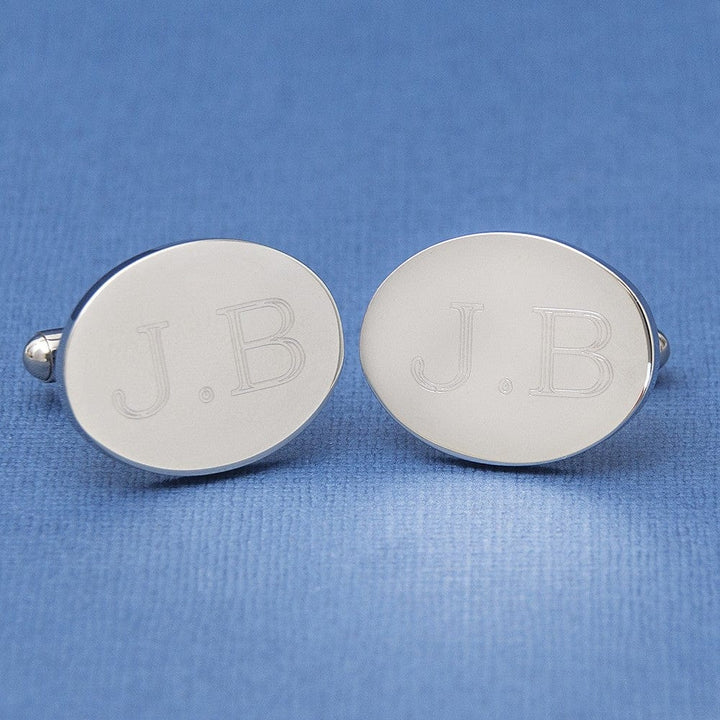 Cufflink Man Cufflinks - Personalised Oval Cufflinks Engraved With Any Message